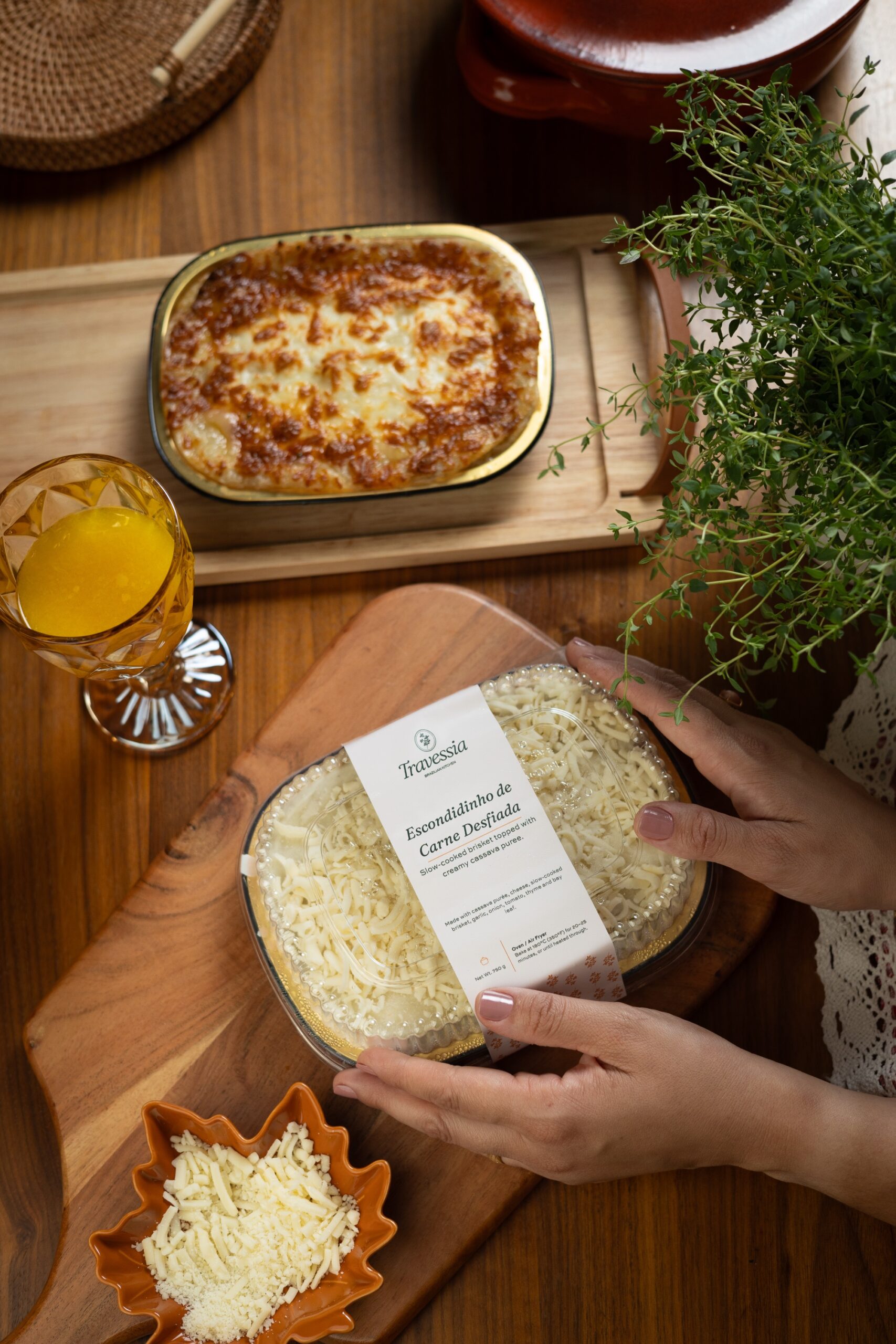 Escondidinho de Mandioca com Carne Desfiada